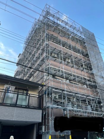 大阪市北区 外部足場解体工事
